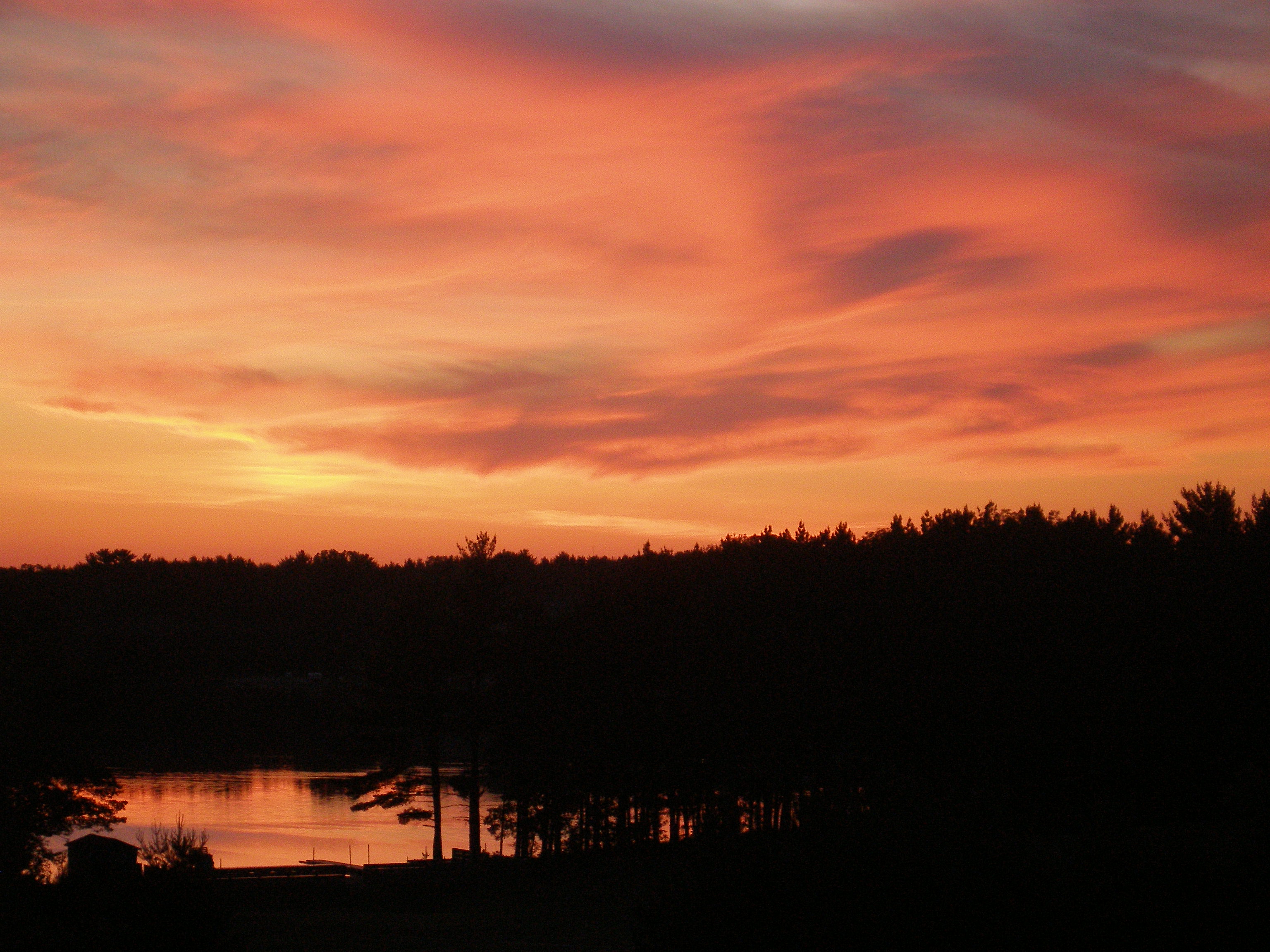 August evening sunset over Round Lake